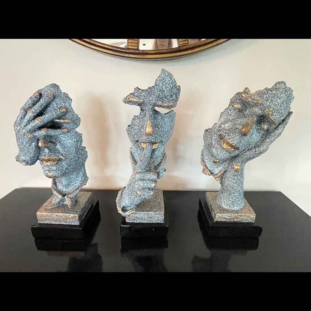 Table Decor 3-Piece Set - Hear, See, Speak No Evil